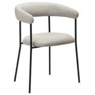 DAN-FORM Plenti fåtölj - kashmir bouclétyg och svart stål