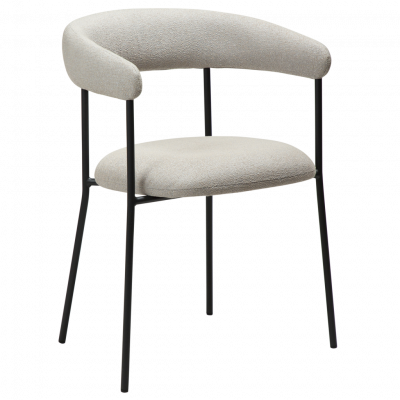 DAN-FORM Plenti fåtölj - kashmir bouclétyg och svart stål