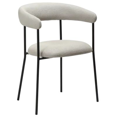 DAN-FORM Plenti fåtölj - kashmir bouclétyg och svart stål