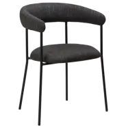 DAN-FORM Plenti fåtölj - svart bouclétyg och svart stål