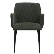 DAN-FORM Rombo F&aring;t&ouml;lj, med Armst&ouml;d - Gr&ouml;nt Tyg och Svart St&aring;l