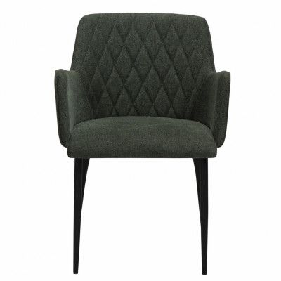 DAN-FORM Rombo Fåtölj, med Armstöd - Grönt Tyg och Svart Stål