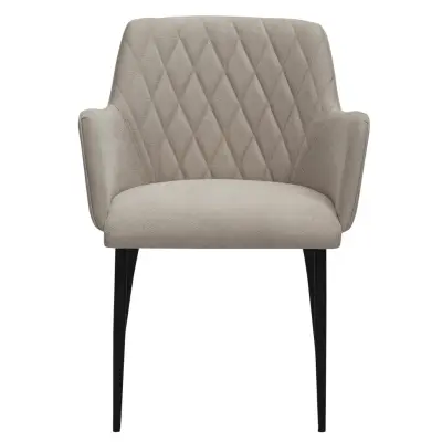 DAN-FORM Rombo Fåtölj, med Armstöd - Sandfärgat Tyg och och Svart Stål