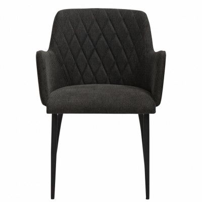 DAN-FORM Rombo Fåtölj, med Armstöd - Svart Tyg och Svart Stål