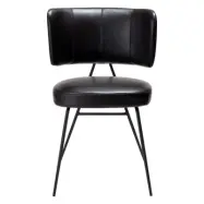 DAN-FORM Roost matbordsstol - vintage svart konstläder och svart stål