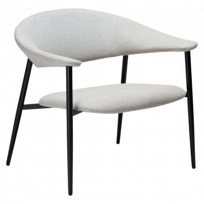 DAN-FORM Rover fåtölj, med armstöd - kashmir bouclétyg och svart stål