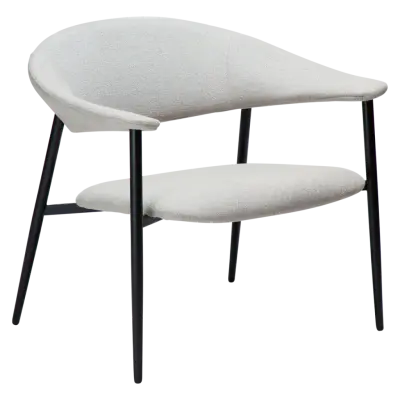 DAN-FORM Rover fåtölj, med armstöd - kashmir bouclétyg och svart stål