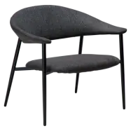 DAN-FORM Rover fåtölj, med armstöd - svart bouclétyg och svart stål