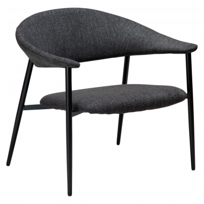 DAN-FORM Rover fåtölj, med armstöd - svart bouclétyg och svart stål