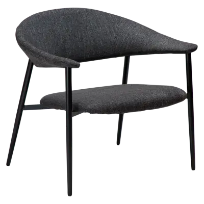 DAN-FORM Rover fåtölj, med armstöd - svart bouclétyg och svart stål