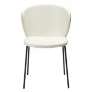 DAN-FORM Stay matbordsstol - benvitt konstläder och svart stål