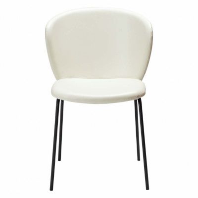 DAN-FORM Stay matbordsstol - benvitt konstläder och svart stål