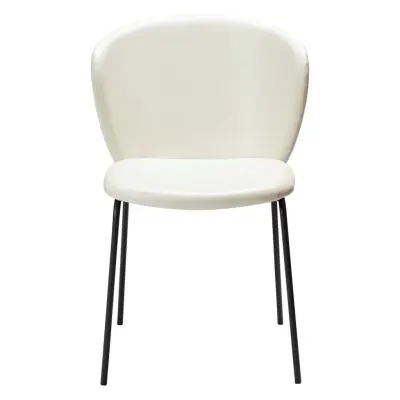 DAN-FORM Stay matbordsstol - benvitt konstläder och svart stål