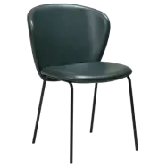 DAN-FORM Stay matbordsstol - gr&ouml;n &auml;nde konstl&auml;der och svart st&aring;l