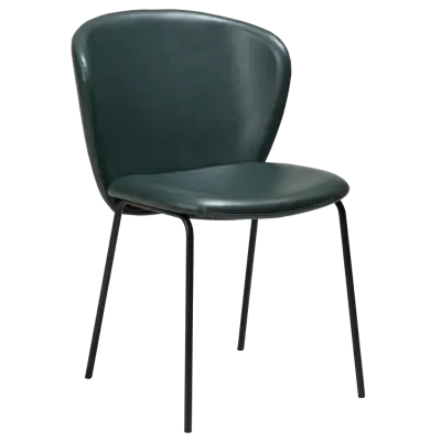 DAN-FORM Stay matbordsstol - grön ände konstläder och svart stål