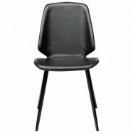 DAN-FORM Swing matbordsstol - svart konstläder och svart metall