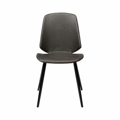 DAN-FORM Swing matbordsstol - vintage grå konstläder och svart stål