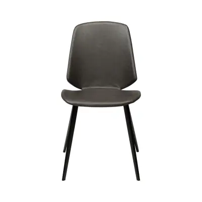 DAN-FORM Swing matbordsstol - vintage grå konstläder och svart stål