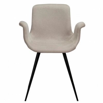 DAN-FORM Thicc matbordsstol - sandtyg och svart stål