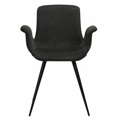 DAN-FORM Thicc matbordsstol - svart tyg och stål
