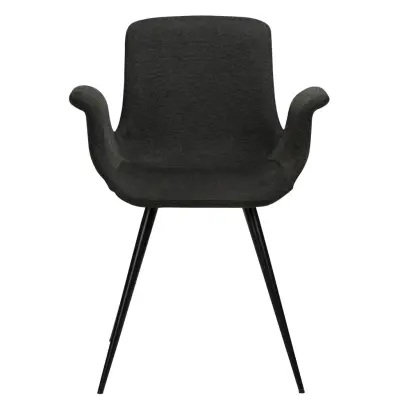 DAN-FORM Thicc matbordsstol - svart tyg och stål
