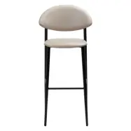 DAN-FORM Tush barstol, med ryggstöd och fotstöd - kashmir konstläder och svart stål