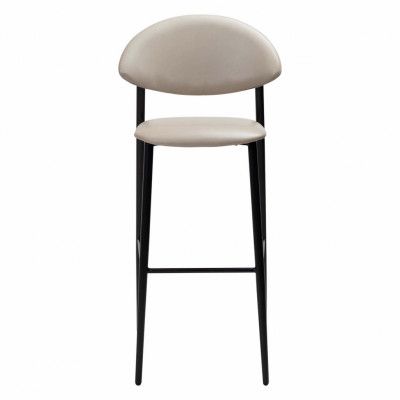 DAN-FORM Tush barstol, med ryggstöd och fotstöd - kashmir konstläder och svart stål