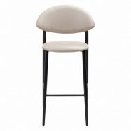 DAN-FORM Tush counter stol, med ryggstöd och fotstöd - kashmir konstläder och svart stål