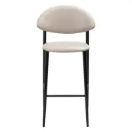 DAN-FORM Tush counter stol, med ryggst&ouml;d och fotst&ouml;d - kashmir konstl&auml;der och svart st&aring;l