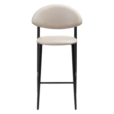 DAN-FORM Tush counter stol, med ryggstöd och fotstöd - kashmir konstläder och svart stål