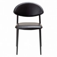DAN-FORM Tush matbordsstol - vintage svart konstläder och svart stål