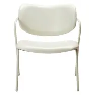 DAN-FORM Zed fåtölj, med armstöd - benvitt konstläder och benvitt stål