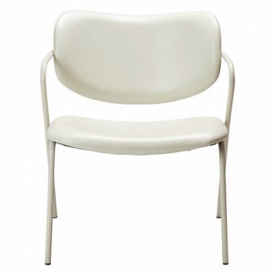 DAN-FORM Zed fåtölj, med armstöd - benvitt konstläder och benvitt stål