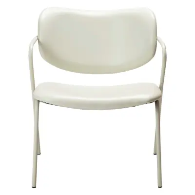 DAN-FORM Zed fåtölj, med armstöd - benvitt konstläder och benvitt stål