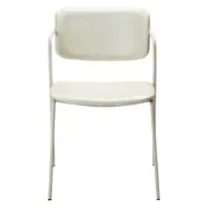 DAN-FORM Zed matbordsstol, med armstöd - benvitt konstläder och benvitt stål