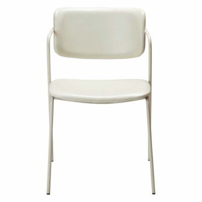 DAN-FORM Zed matbordsstol, med armstöd - benvitt konstläder och benvitt stål