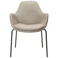 DAN-FORM Zimmer fåtölj - brunt bouclétyg och svart stål