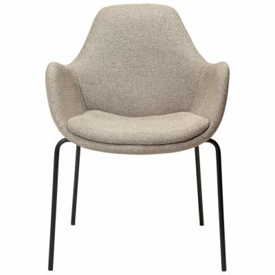 DAN-FORM Zimmer fåtölj - brunt bouclétyg och svart stål