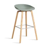 HAY About a Stool 32 High barstol lackerat ekstativ 2.0 Fall green-rostfritt stålstöd
