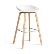 HAY About a Stool 32 High barstol lackerat ekstativ 2.0 Vit-rostfritt stålstöd