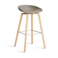 HAY About a Stool 32 High barstol såpat ekstativ 2.0 Khaki-rostfritt stålstöd