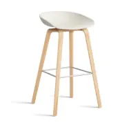 HAY About a Stool 32 High barstol såpat ekstativ 2.0 Melange cream-rostfritt stålstöd