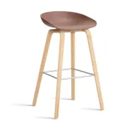 HAY About a Stool 32 High barstol såpat ekstativ 2.0 Soft brick-rostfritt stålstöd