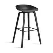 HAY About a Stool 32 High barstol svart ekstativ 2.0 Svart-svart stålstöd