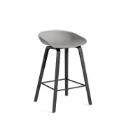 HAY About a Stool 32 Low barstol Concretegrey-svart stöd o stativ