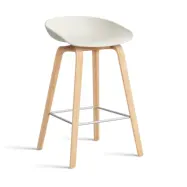 HAY About a Stool 32 Low barstol såpat ekstativ 2.0 Melange cream-rostfritt stålstöd