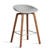 HAY About a Stool 32 Low barstol valnötsstativ 2.0 Concrete grey-rostfritt stålstöd