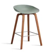 HAYAbout a Stool 32 Low barstol valnötsstativ 2.0 Fall green-rostfritt stålstöd
