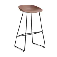 HAY About a Stool 38 High barstol 2.0 Soft brick-svart stålstativ