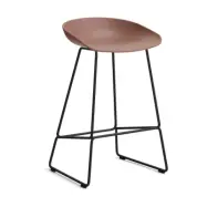 HAY About a Stool 38 Low barstol 2.0 Soft brick-svart stålstativ
